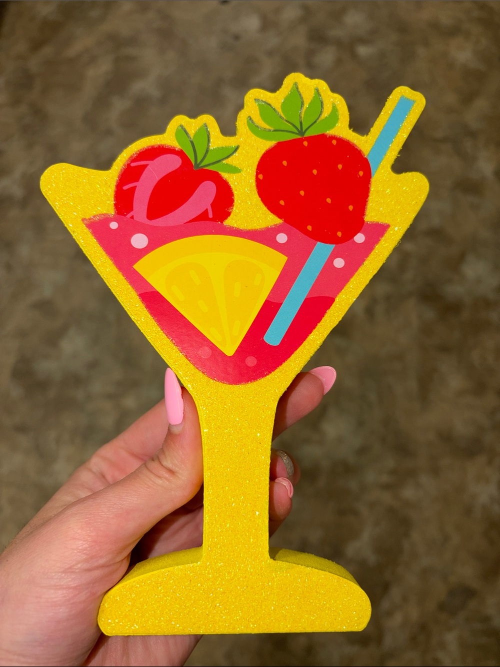Yellow Strawberry Cocktail Party Decoration - Unbranded